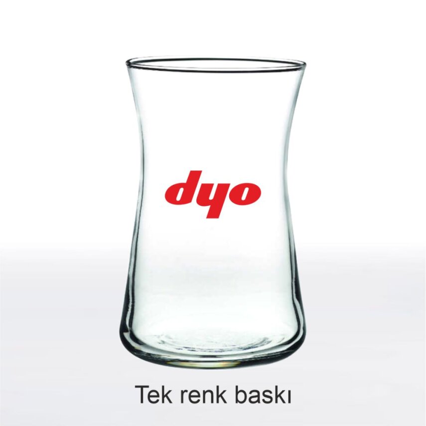 Renkli Logolu Heybeli Çay Bardağı - 3