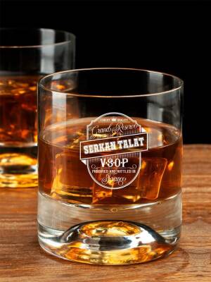 Retro Tasarımlı İsme Özel Viski Bardağı