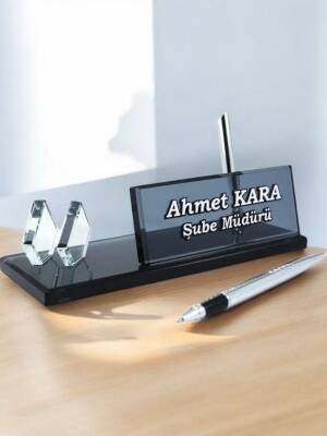 Sade Siyah Kristal Masa İsimliği