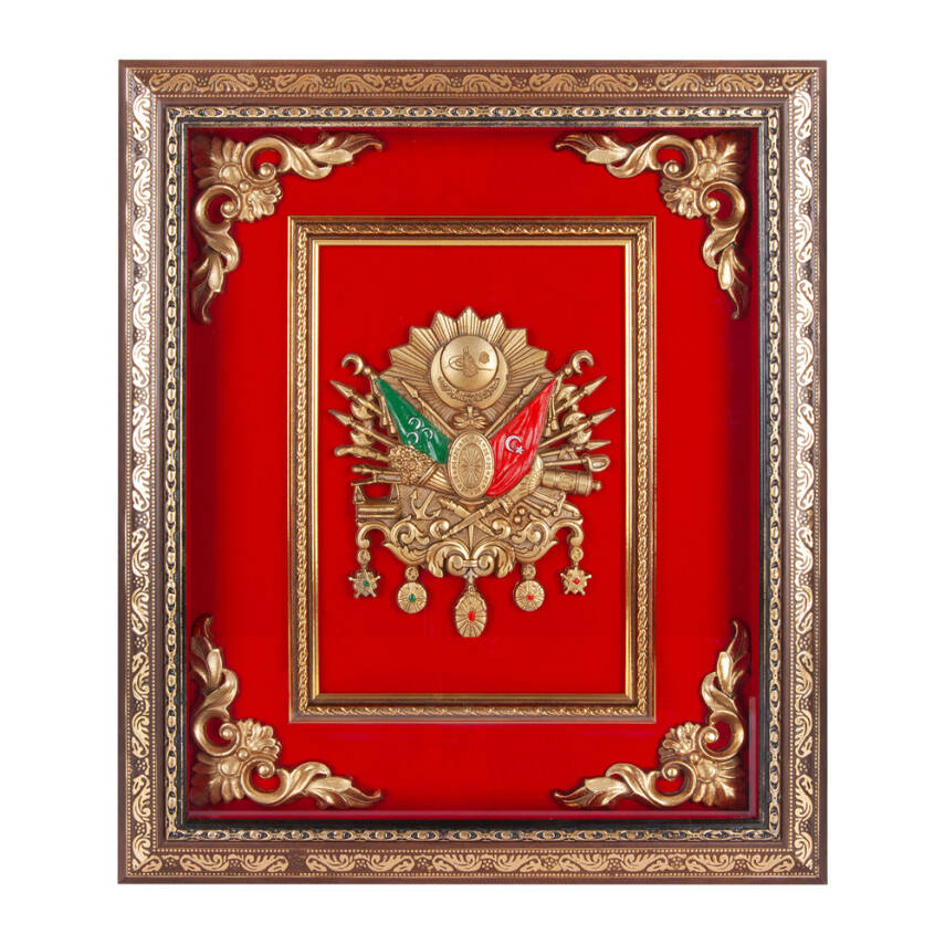 SALTANAT KIRMIZI OSMANLI ARMASI KABARTMALI TABLO - 1