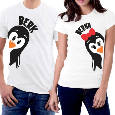 Sevgililer Gününe Özel Sevimli Çift T-Shirt M Beden