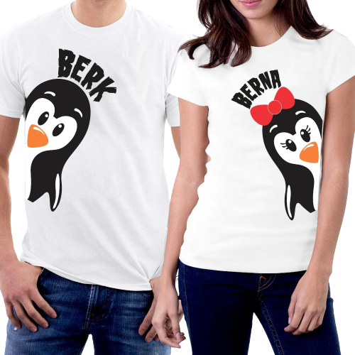 Sevgililer Gününe Özel Sevimli Çift T-Shirt S Beden - 1