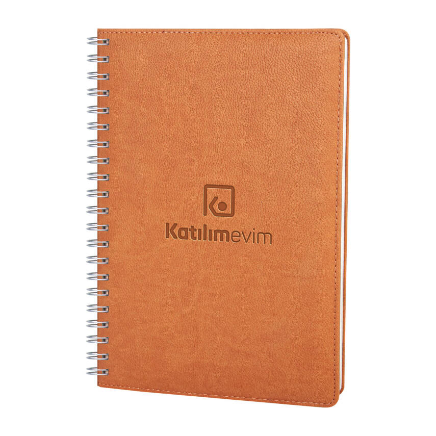 SUBAYEVLERİ KAHVERENGİ SPİRALLİ TARİHLİ HAFTALIK AJANDA (20x28 CM) - 1