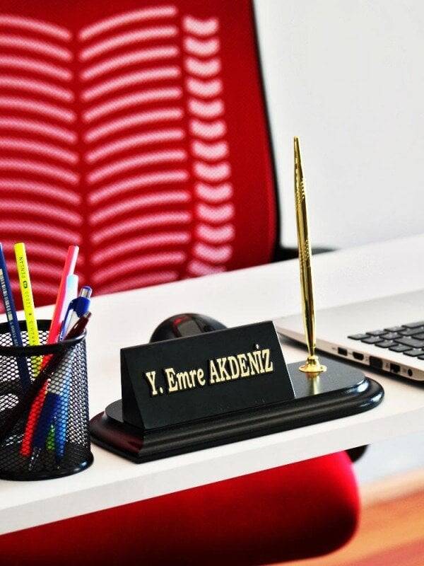 Tek Kalemli Siyah Masa İsimliği l Dsn-112 - 1