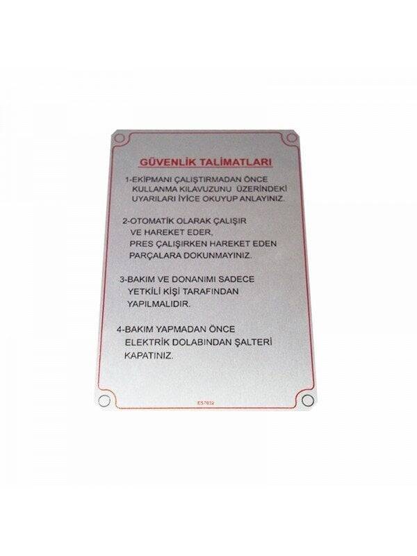 UV Metal Etiket ölçüler: 15 x 10 cm - 1