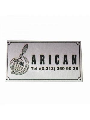 UV Metal Etiket ölçüler: 7,5 x 4 cm