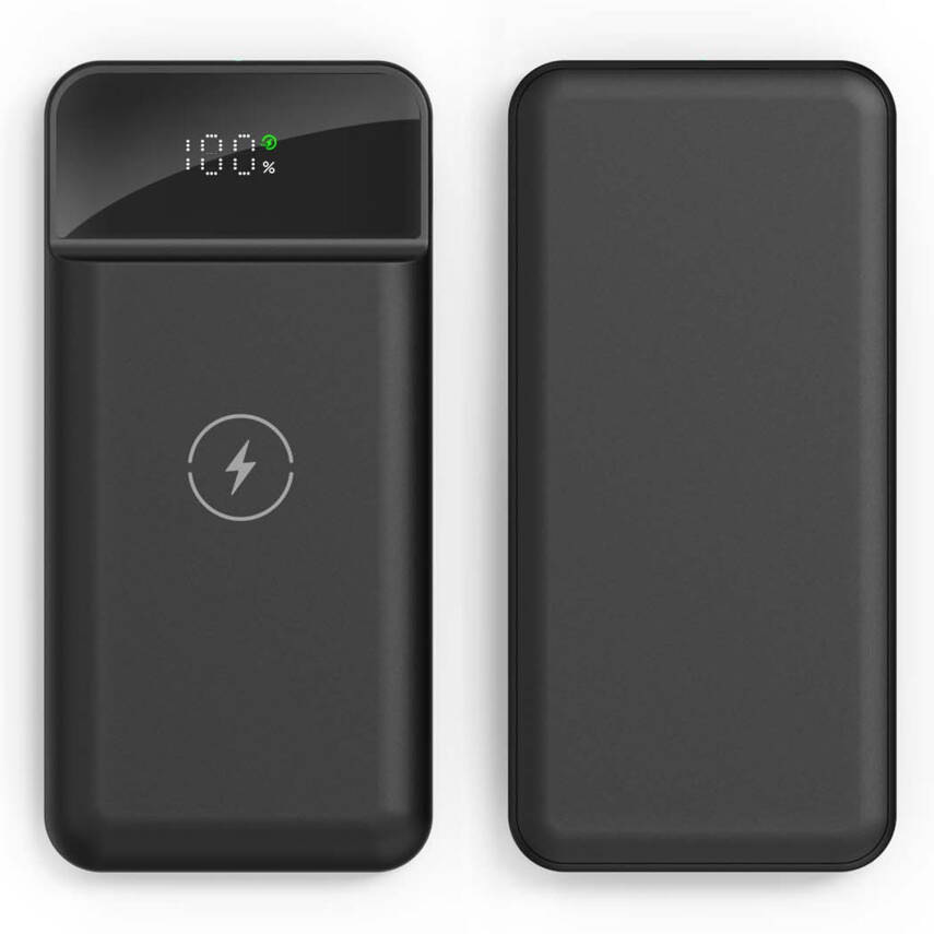 ÜZÜMLÜ 10.000 MAH SİYAH WIRELESS POWERBANK - 1